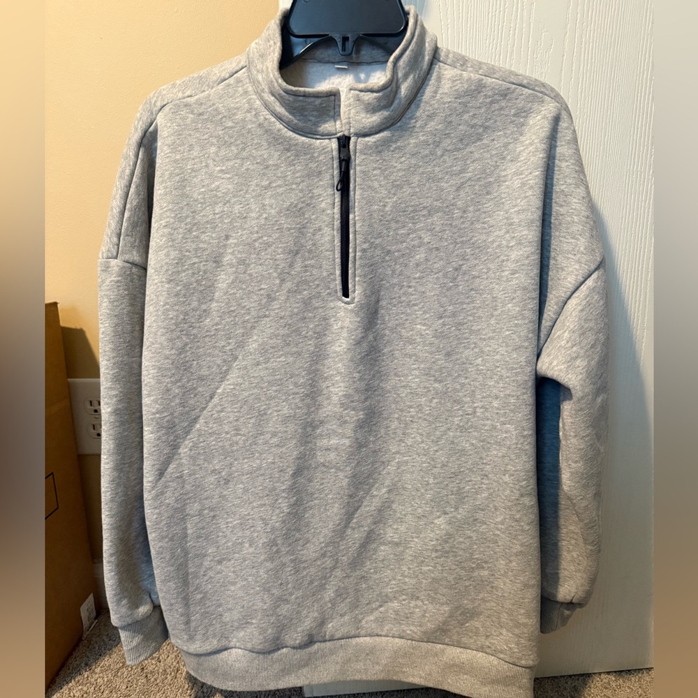 Women’s Gray Half-Zip Sweater